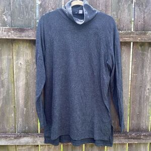 Pure Navy Gray Turtleneck Sweater | L